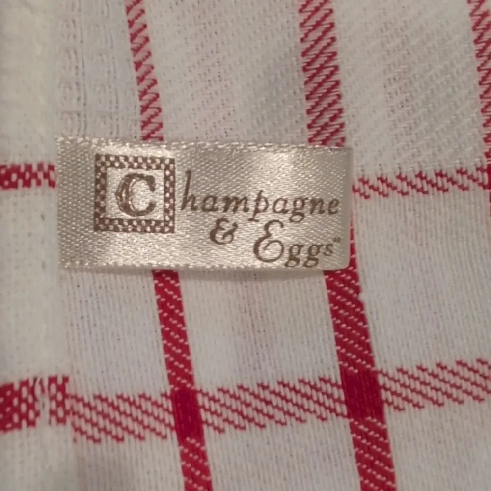 Strawberry Embroidered Cotton Kitchen Towels by Champagne & Eggs Set of 2